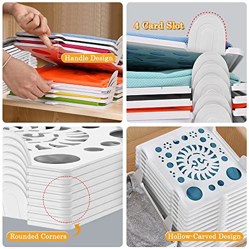 Clothing Organizer for Closet Storage,Stackable Shelf Dividers | Space-Savin Tshirt Organizer for Home Storage ,Ideal for Tshirts ,Sweater ,Pants Storage in Bedroom and Dormroom 10 Pack