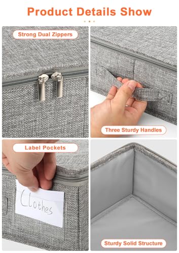 punemi 5 inch High Sturdy Low Profile Under Bed Storage, 2 Pack, Grey | Shallow Storage Bin with Sturdy Sides & Bottom, Ideal for Clothes, Blankets & Toys, Fits Under Cribs, Sofas & Dorm Beds