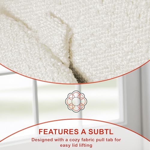HomePop 18" Storage Round Ottoman - Cream Boucle