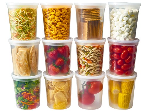 Deli food Storage Containers with Lids 32 oz, Quar... (Clear | Plastic)