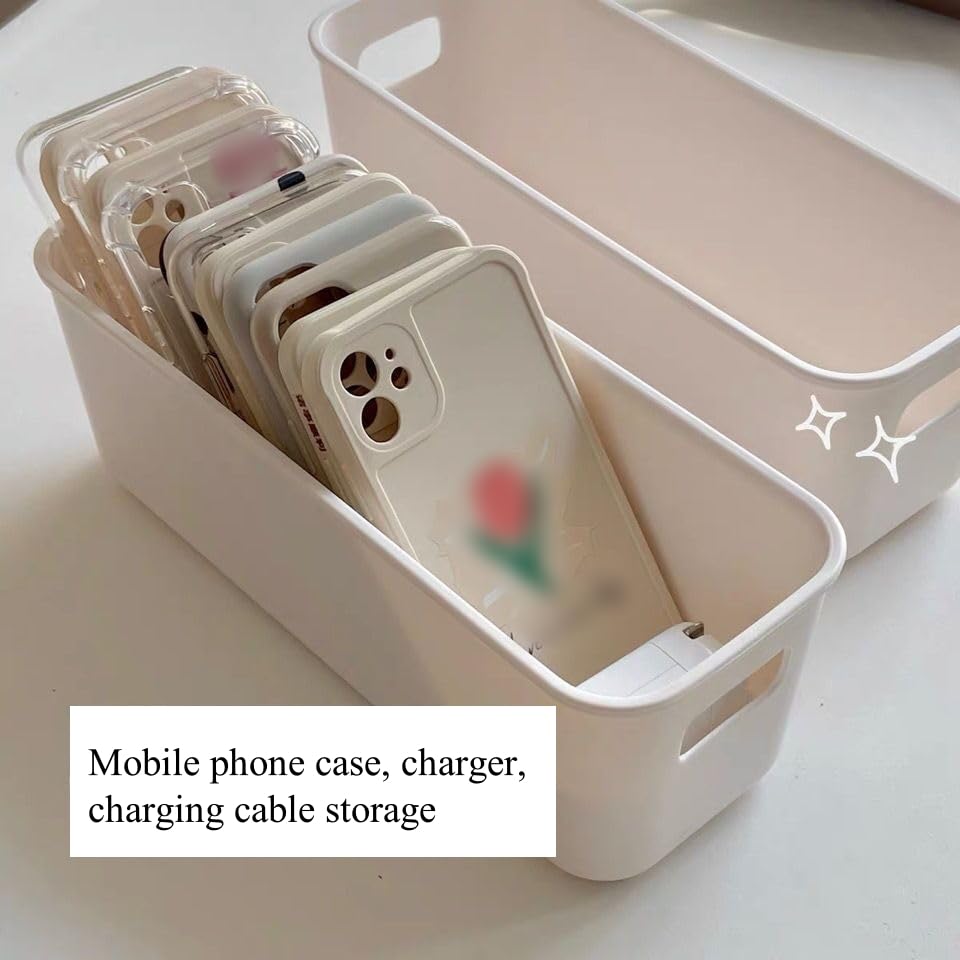 Multi-purpose small storage bins, Storing phone cases, socks, stationery,small items. PP plastic,Organizer and Storage for Sinks,Bathroom, Bedrooms, Vanity tables,Kitchens.10.5x 3.9x 3.5 Inch (3)