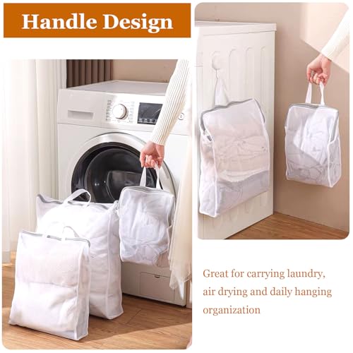 8 Pcs Mesh Laundry Bags for Delicates, Large Laundry Bag with Handles | 3D Fine Mesh Bags for Washing Machine, S/M/L/XL Delicates Bags for Lingerie Sweater Bras Underwear, Travel Storage Bag