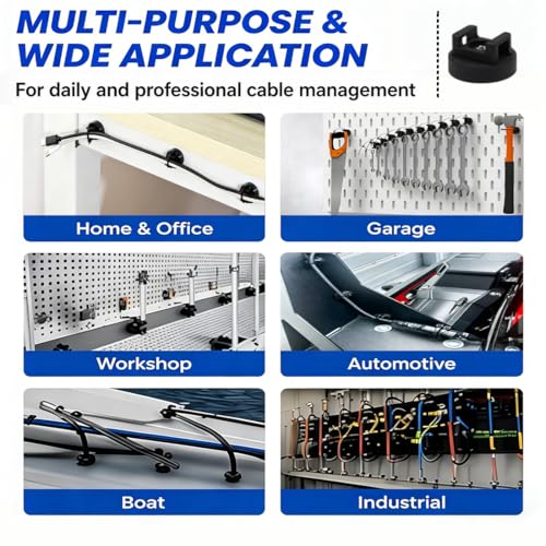 30 Pcs Magnetic Zip Tie Mounts with 300 Cable Ties Magnetic Cable Clips Magnet Cable Holder and Wire Holder for Cable Management Home Office Garage Marine Electrical Wiring (22mm)