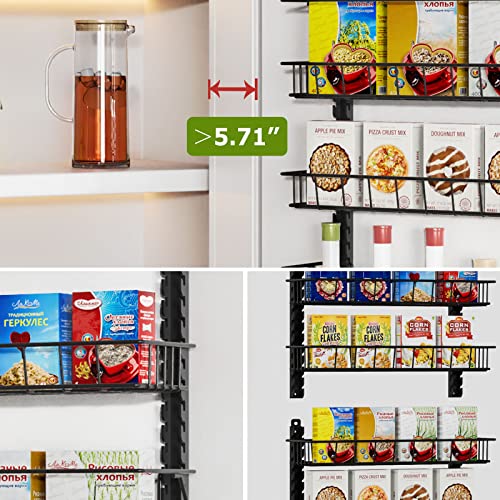 9 Tier Over Door Pantry Organizer, 2-in-1 Adjustab... (Black | Iron)