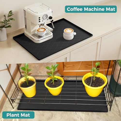 URMONA Under Sink Mat for Kitchen Waterproof, 34" x 22" Silicone Under Sink Mat for Shelf Liner Organizer, Cabinet Sink Protector Under Sink Liner for Bottom Kitchen, Bathroom(Light Grey)
