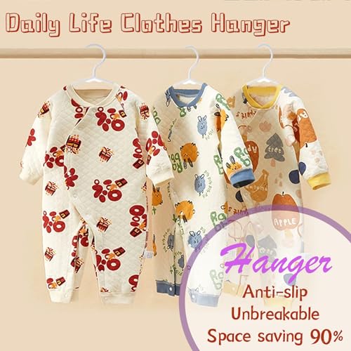 Kids Hangers - 100 Pack, 11.5 Inch White Baby & Toddler Hangers for Closet - Ideal for Baby Standard Use