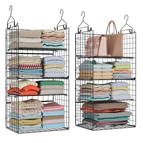 Hanging Closet Organizer and Storage - 8 Tier Clos... (Black | Metal)