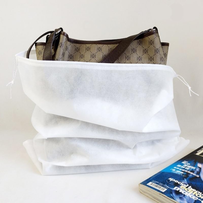 30 eco-friendly travel shoe bag storage bags, non-woven breathable dust-proof bag with rope, suitable for storing shoes and bags, isolate dust and keep shoes and bags clean and tidy. (19.6inX23.62in)