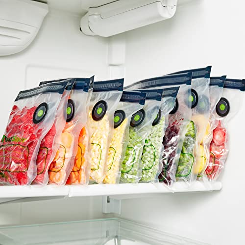 FoodSaver Reusable Quart Vacuum Zipper Bags, 10 Count, BPA-Free, Microwave Safe, Leakproof