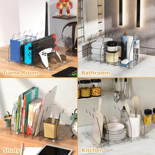 Ronlap Purse Storage Organizer for Closet Clear Shelf Dividers Rack, 2 Pack | Clear separators keep handbags, totes, clutches & purses upright & visible on shelves for closet storage and organization