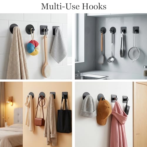 Tudoccy 10-Piece Matte Black Bathroom Hardware Set, 16in SUS304 | Wall-mounted Towel Racks, Hand Towel Holder For Bathroom Decor, Rustproof Stainless Steel Construction