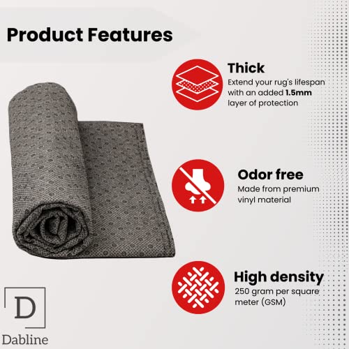 DABLINE 80" x 80" Non Slip Tufting Backing Fabric – Thick Rug Backing Pad with Vinyl Dots for Rug Tufting, Punch Needle & DIY Rug Making Supplies
