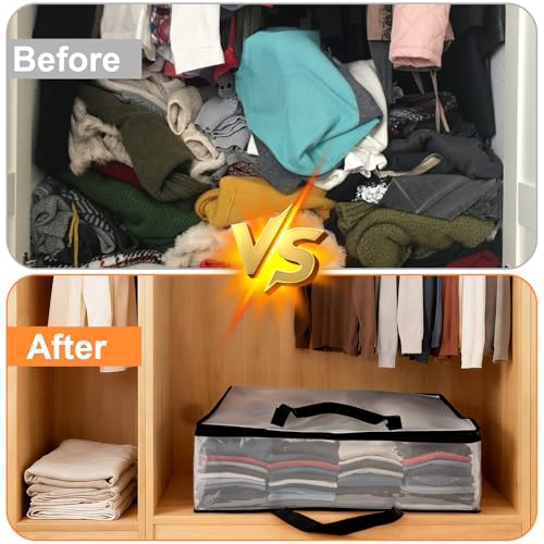 Fasmov 4 Pack Oversized Clear Storage Bag with Handles and Zippers, Vinyl Storage Bag for Comforter, Blanket, Bedding, Duvet, Transparent Moving Tote, Under the Bed Storage, Garage Organizer