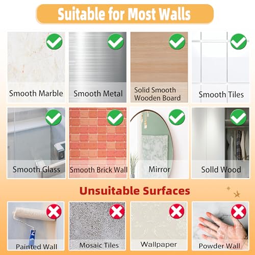 DKHDBD Adhesive Wall Hooks 50 Pack Heavy Duty Stainless Waterproof | Rustproof Clear Self-Adhesive for Bathroom, Kitchen, Office, Outdoor, Wardrobe