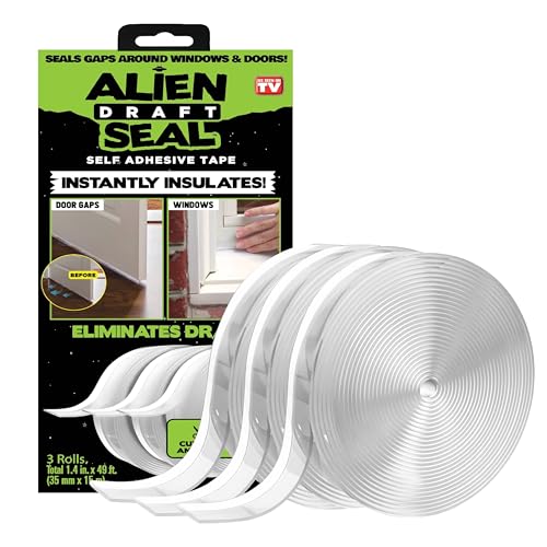 Alien Draft Seal Set of 49 Feet Anti-Draft Adhesiv... (Transparent | Silicone)