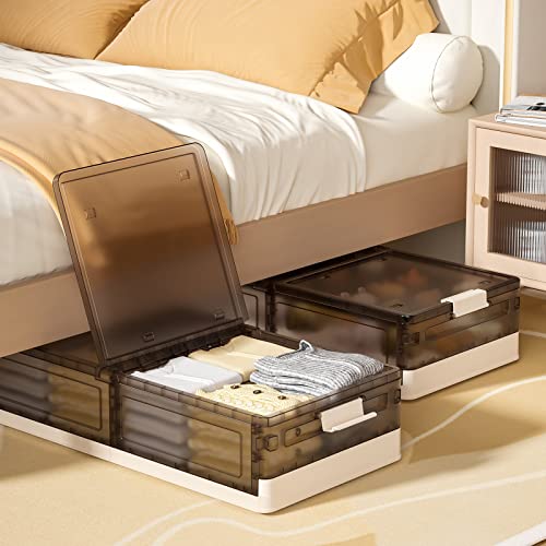 Under Bed Storage Containers, Stackable Under Bed... (2 Count | transparent | Plastic)