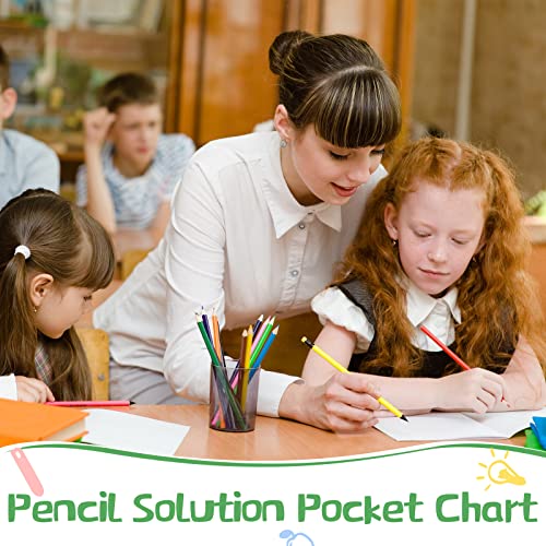Pencil Parking Pocket for Classroom,Hanging Pencil Holder Wall Organization Numbered pencils Dispenser with Magnetic Strip Grommets for Back to School Student Essentials(Basic)