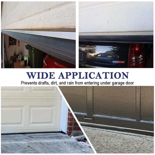 Garage Door Bottom Seal, 5/16" T-End, 4" Wide Weather Stripping, 10 ft | Helps block drafts, dust, leaves and rain; includes 2 end plugs