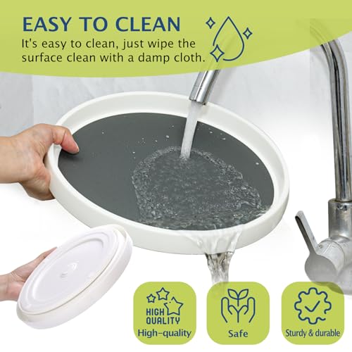 Lazy Susan Turntable, Set of 4, 10 Inch Non-Skid Lazy Susan Organizer for Cabinet, Pantry Organization, Kitchen Storage, Bathroom Sink Cabinet, Refrigerator, Countertop, Spice Rack (4 Pack 10 in)