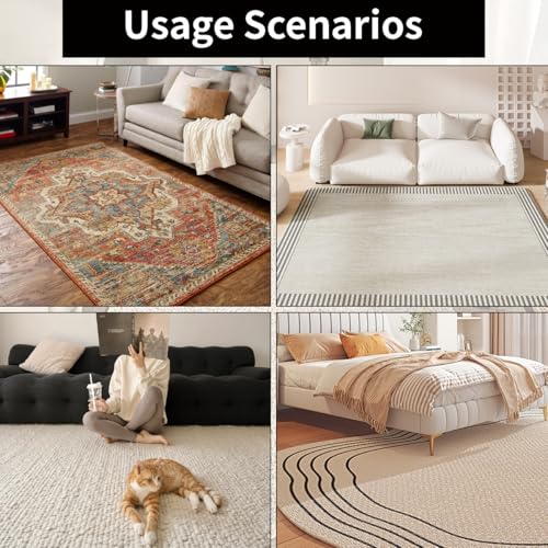 Felt Rug Pad - 1/2 9x12 Foot Extra Large Area Liner for All Floors and Trims, Thick Pad for Hardwood Floors Under Rugs, Keeps Rugs Softly and Securely in Place