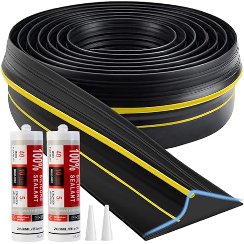 Universal Garage Door Threshold Seal 20FT Rubber S... (Yellow | Rubber)