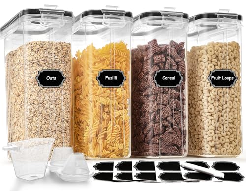 Cereal Containers Storage Set (4L / 135.2oz), 4PCS... (4 Pack)
