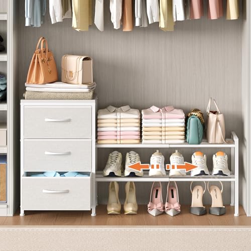 Expandable Closet Organizers and Storage, White Fa... (White)