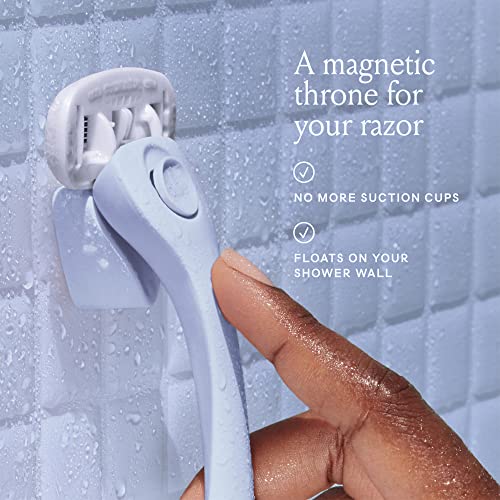Billie Razors for Women, Cool Blue - 1 Handle, 4 Refills & Magnetic Holder
