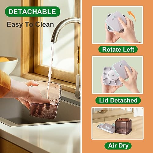 One-Push Formula Container, 2300ml Formula Dispenser with Scoop and Scraper, Milk Powder Container with Lids, BPA-Free Airtight Food Storage Container 1000g Large Capacity,Dark Brown, Rectangle