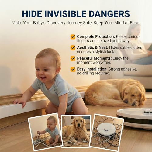 Cord Hider, Wire Cover, Cord Covers Wall Mounted TV, Cable Hider, 315 in Paintable White Raceway Kit, Electrical Cords Concealer, Cable Management, Hide Cords Wall, Wire Molding, Adhesive Channel