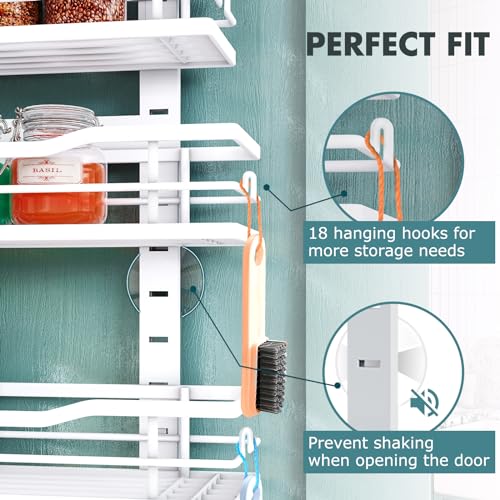 Eastherry Over The Door Pantry Organizer,9-Tier Over The Door Organizer with Adjustable Basket,Metal Hanging Pantry Organizers and Storage for Kitchen, Back of Door Seasoning Rack