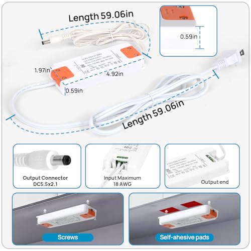 Under Cabinet Lighting Kit Plug in 21W 3000K Dimmable with Remote | 1 Remote Controls Multiple Light Kits Synchronously. For Kitchen Under Above Cabinets Counters Shelf Display Warm White 3000K