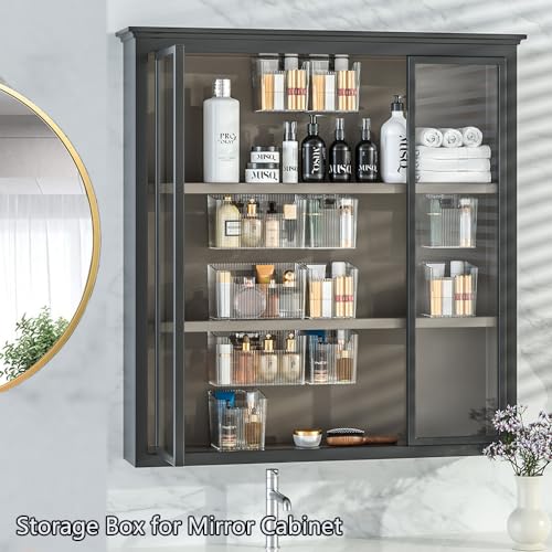 2PCS Cabinet Door Organizer,Self Adhesive Kitchen Cabinet Organizer,Cabinet Door Storage Box for Bathroom/Kitchen/Living room,Storage shelf rv must haves. (transparent)
