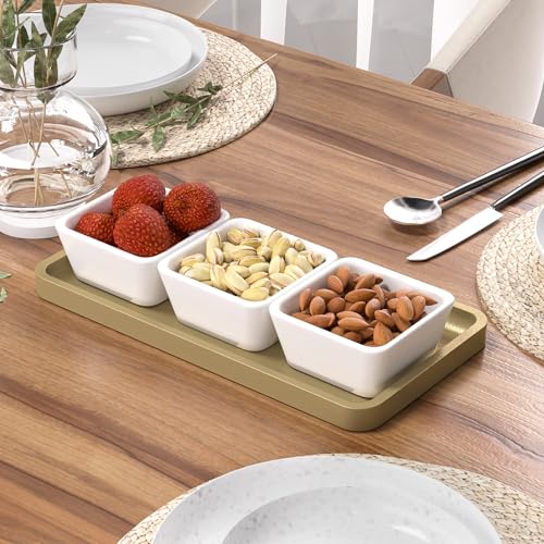 Weenson Gold Bathroom Vanity Tray for Countertop Perfume Makeup Jewelry Decor Candle, Bamboo Kitchen Tray for Soap Dispenser Spice Coffee, Toilet Tank Tray 11.81”L x 6.1”W x 0.79”H