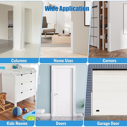 Wall Corner Edge Protector 4 Pack,1.57x1.57x23.62x0.28 inch Soft Baby Proof Corner Guards for Sharp Edges, Self-Adhesive Corner Protectors for Home, Kindergarten,Thickness-White 7mm(0.28 in)