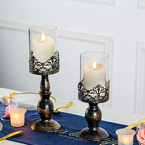 3"Battery Operated Flameless Votive Candles, Real Wax, Remote Timer, 6Pack | Multi brightness adjust, 2/4/6/8h cycle timer, 400h runtime, pre-installed CR2451 batteries, Black Wick, wedding decor