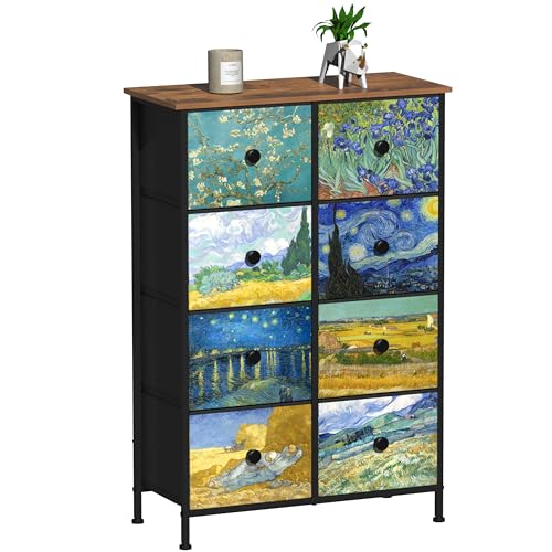 Tall Dresser with 8 Drawer for Bedroom Narrow Van...