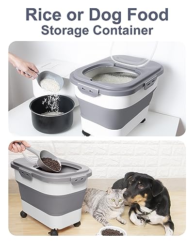 20-30 Lbs Rice Storage Container,Collapsible Food Storage Containers