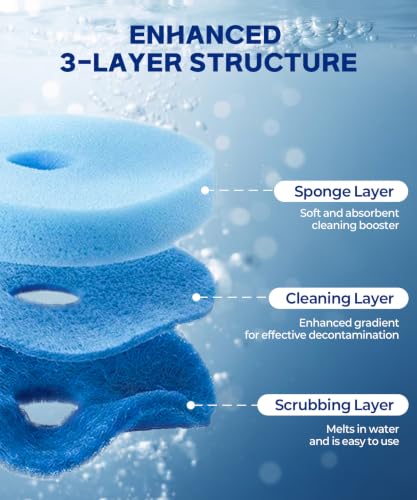 Disposable Toilet Brush and Holder Set with 16 Refills for Bathroom | Disposable Toilet Cleaning System,Toilet Wand Kit,Wall-Mounted or Floor-Standing Holder Toilet Cleaning Stick Touch Free