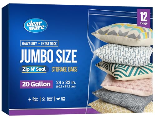 12 Count - Large Plastic Bags With Zipper Top, 20... (12 Count)