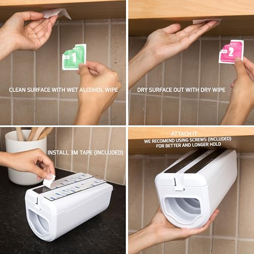 Under Cabinet Sandwich Bag Holder & Dispenser | Front-access Pull Dispensing, Plastic Bag Holder, Sandwich Bag Organizer, Baggie Holders and Organizers, Under Shelf Storage
