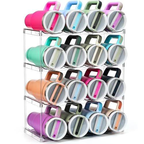 Acrylic Water Bottle Organizer, Hold Stanley 40 OZ... (Clear | Acrylic)