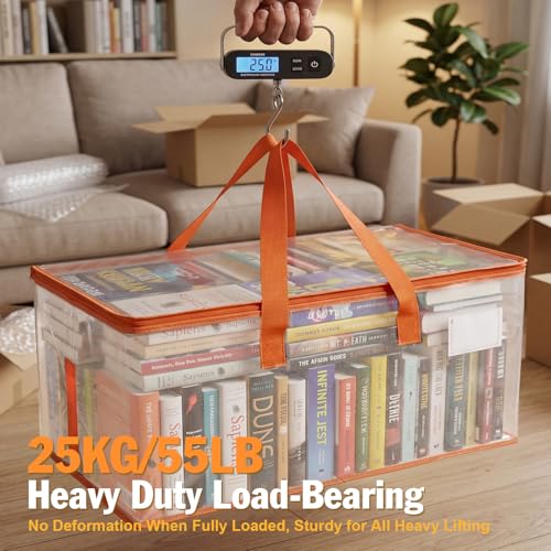 KYODOLED 2-Pack Clear Moving Bags Heavy Duty Extra Large, Storage Totes with Reinforced Handles & Label Pocket, Transparent Packing Containers for College Dorm, Clothes, Bedding, Home Organization
