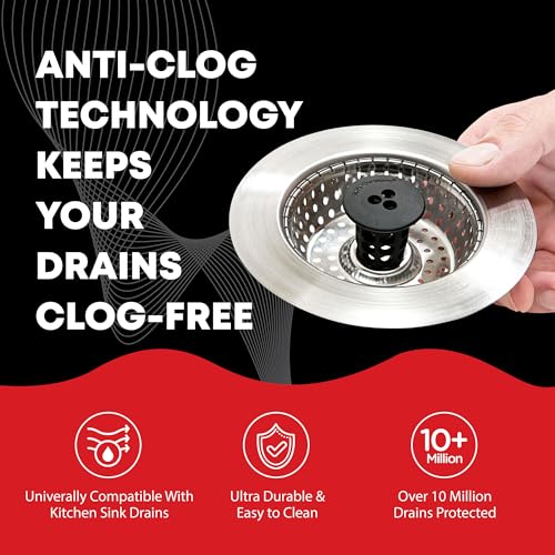 SinkShroom Revolutionary Clog-Free Sink Strainer Basket, 2-Pack, Stainless Steel