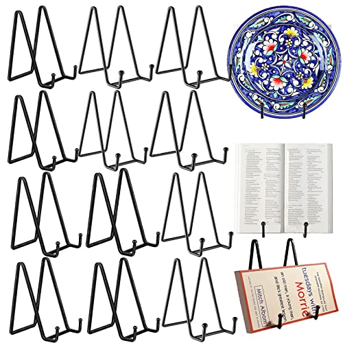 12 Pack 6"Plate Stands for Display,Metal Plate Hol... (black | metal iron)