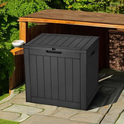 YITAHOME 30 Gallon Deck Box Outdoor Storage Box | Waterproof Resin Package Delivery and Storage Box with Lockable Lid for Patio Furniture Cushions, Pool Accessories, Garden