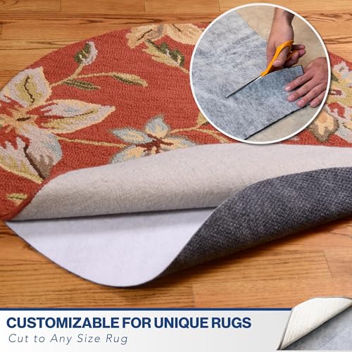 3' x 5' Non-Slip Rug Pad, Reversible Gripper, Non Skid Pads for Hardwood, Vinyl, Tile, Laminate Floors, Keep Area Rugs Secure, Natural Materials Safe for Indoor Flooring, ¼” Thick
