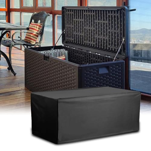 Patio Deck Box Cover, Waterproof Storage Box Cover... (Black | Oxford)