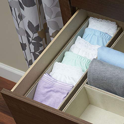 Household Essentials Brown 720-1 Deep Drawer Organizer Box for Storage | 12 in x 4 in x 3.13 (Pack of 2)