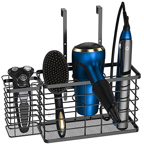 Hair Tool Organizer, Dryer Holder, 3 in 1 Blow Bat... (2 Count | Black | Stainless Steel)